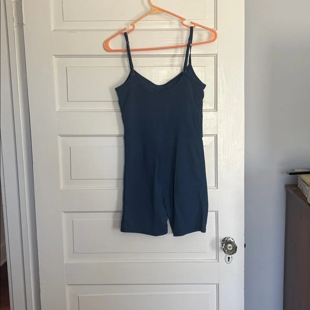 Qinsen Blue Spaghetti Strap Romper